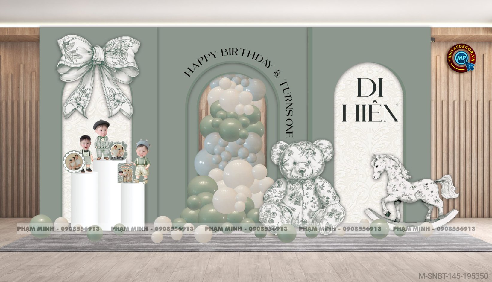 File thiết kế sinh nhật bé trai sang trọng, thanh lịch, phong cách simple style