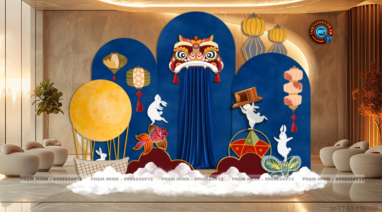 File thiết kế Trang trí Trung Thu đại sảnh Mall, Chung cư, Nhà Hàng, Khách Sạn Sang trọng trọng, đáng yêu