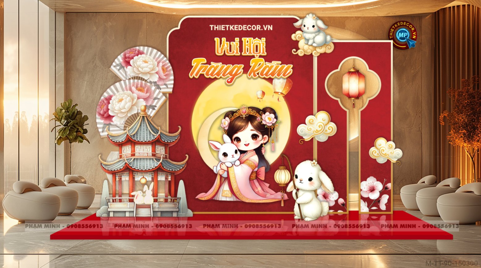File thiết kế Trang trí Trung Thu đại sảnh Mall, Chung cư, Nhà Hàng, Khách Sạn Sang trọng trọng, đáng yêu
