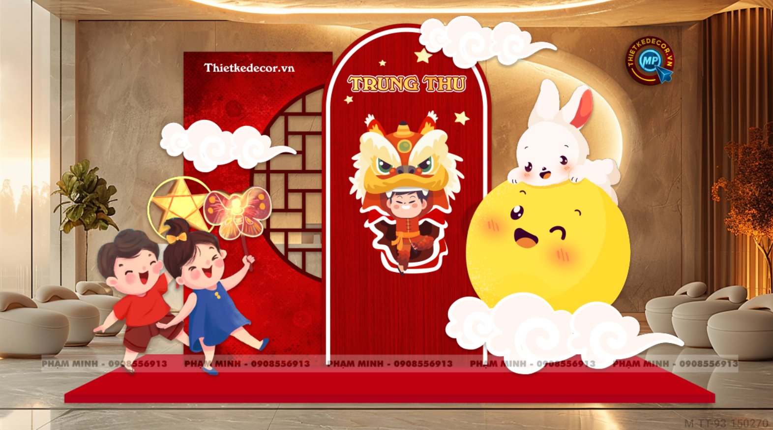File thiết kế Trang trí Trung Thu đại sảnh Mall, Chung cư, Nhà Hàng, Khách Sạn Sang trọng trọng, đáng yêu
