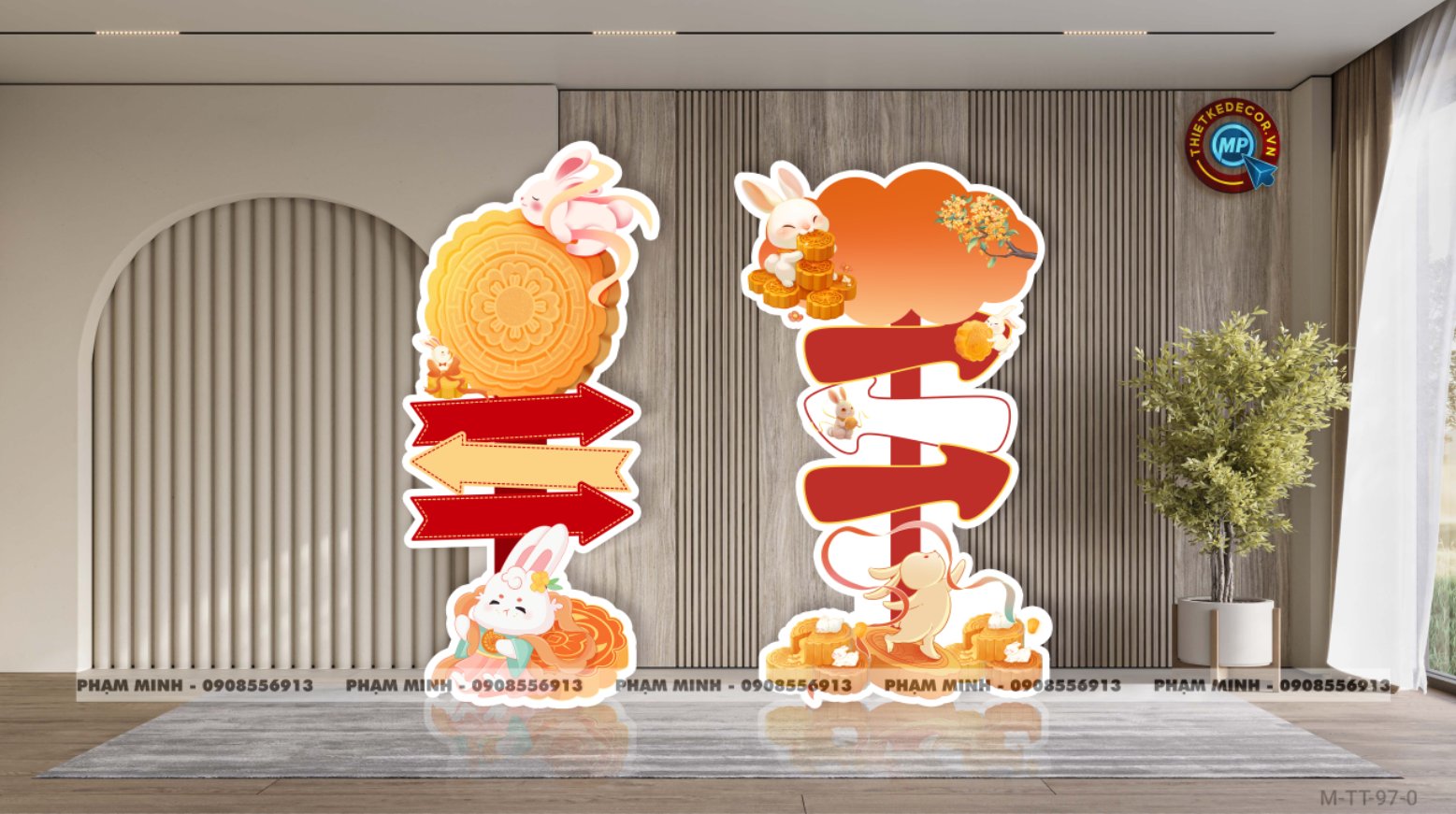 Tặng 2 Welcome chụp ảnh checkin trang trí trung thu cute đáng yêu dễ thương