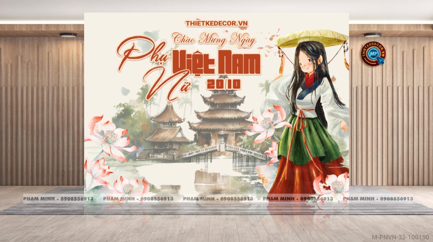 File thiết kế background Chào mừng ngày Phụ nữ Việt Nam 20 tháng 10, bạt trang trí bong bóng xinh đẹp, sang trọng.