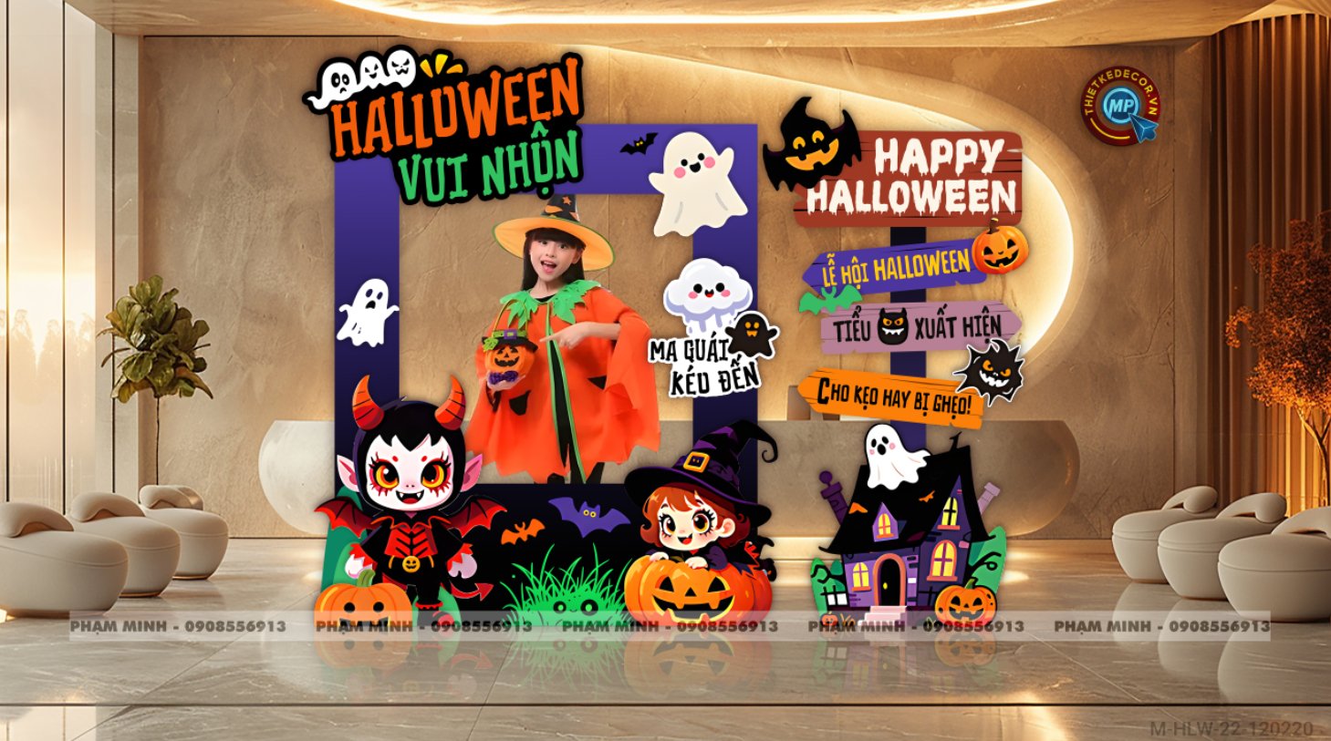 File thiết kế Khung chụp ảnh Halloween check in decor trang trí Lễ Hội Halloween cho Trung tâm Tiếng Anh, trường Mẫu giáo, Mall, nhà hàng, quán cà phê.