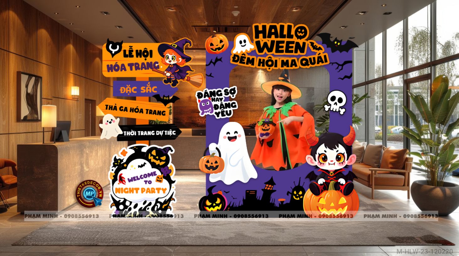File thiết kế Khung chụp ảnh Halloween check in decor trang trí Lễ Hội Halloween cho Trung tâm Tiếng Anh, trường Mẫu giáo, Mall, nhà hàng, quán cà phê.
