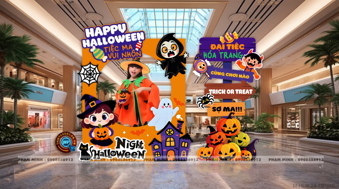 File thiết kế Khung chụp ảnh Halloween check in decor trang trí Lễ Hội Halloween cho Trung tâm Tiếng Anh, trường Mẫu giáo, Mall, nhà hàng, quán cà phê.