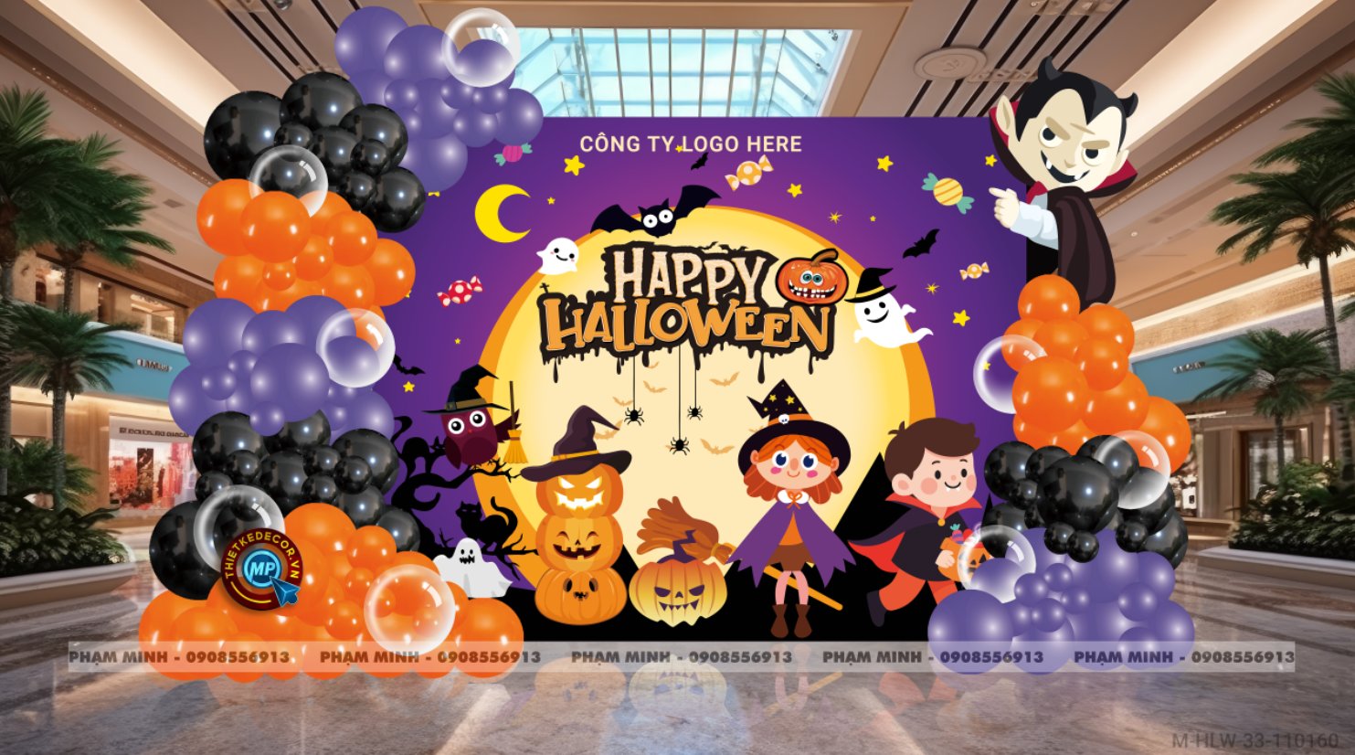 File thiết kế Background Halloween Trang  trí Decor chụp  ảnh bạt lễ hội hóa trang, trung tâm tiếng anh, mall, nhà hàng,...