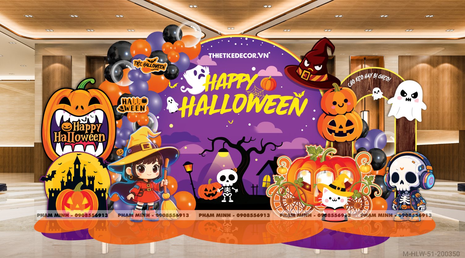 File thiết kế Halloween Trang trí chụp ảnh sự kiện Halloween cute, dễ thương cho Trung tâm tiếng Anh, Mail, Siêu Thị, Trường Học, Nhà hàng, quán cà phê