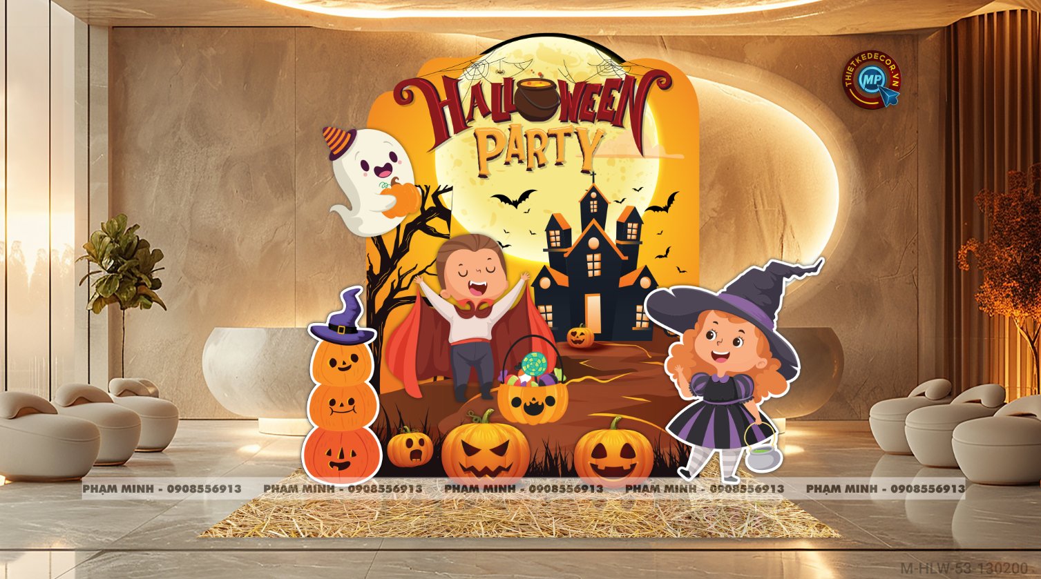 File thiết kế Halloween Trang trí chụp ảnh sự kiện Halloween cute, dễ thương cho Trung tâm tiếng Anh, Mail, Siêu Thị, Trường Học, Nhà hàng, quán cà phê