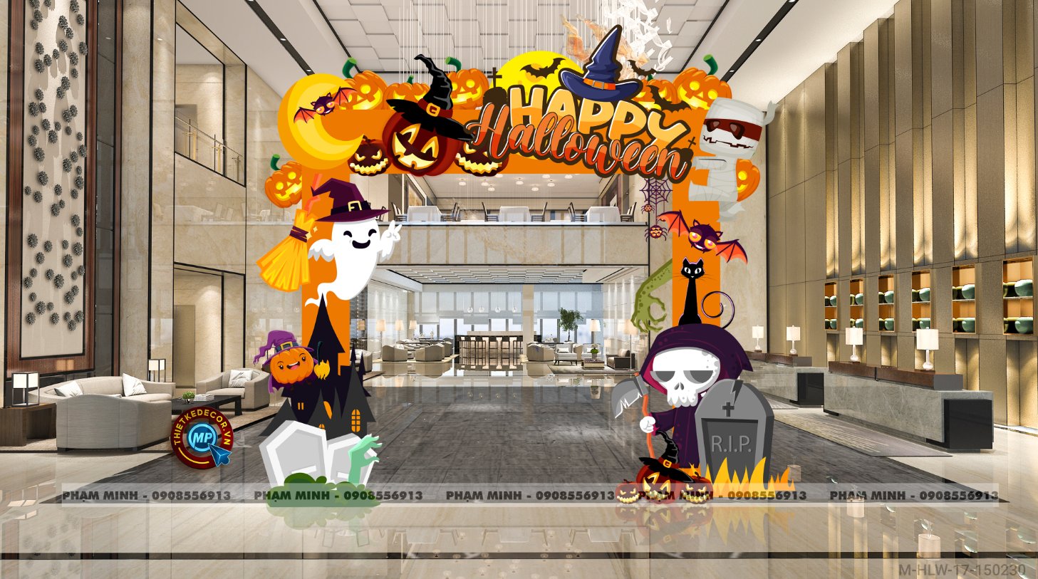 File thiết kế cổng Halloween Trang trí chụp ảnh sự kiện Halloween cute, dễ thương cho Trung tâm tiếng Anh, Mail, Siêu Thị, Trường Học, Nhà hàng, quán cà phê