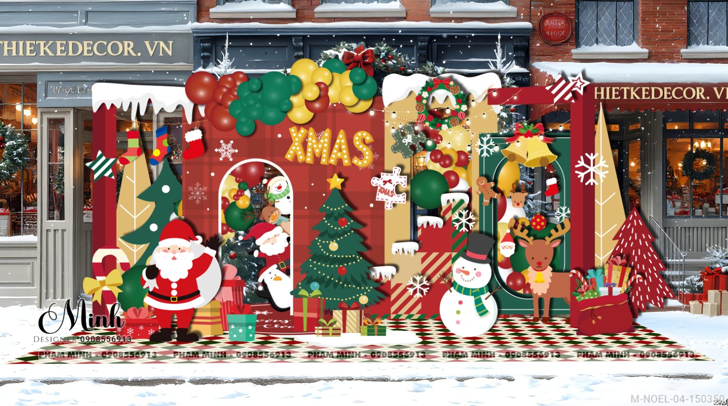 File thiết kế trang trí Giáng sinh Noel Merry Chrismas decor cây thông Decor cho trường học, trung tâm mua sắm, chung cư, nhà hàng, khách sạn, quán cà phê...