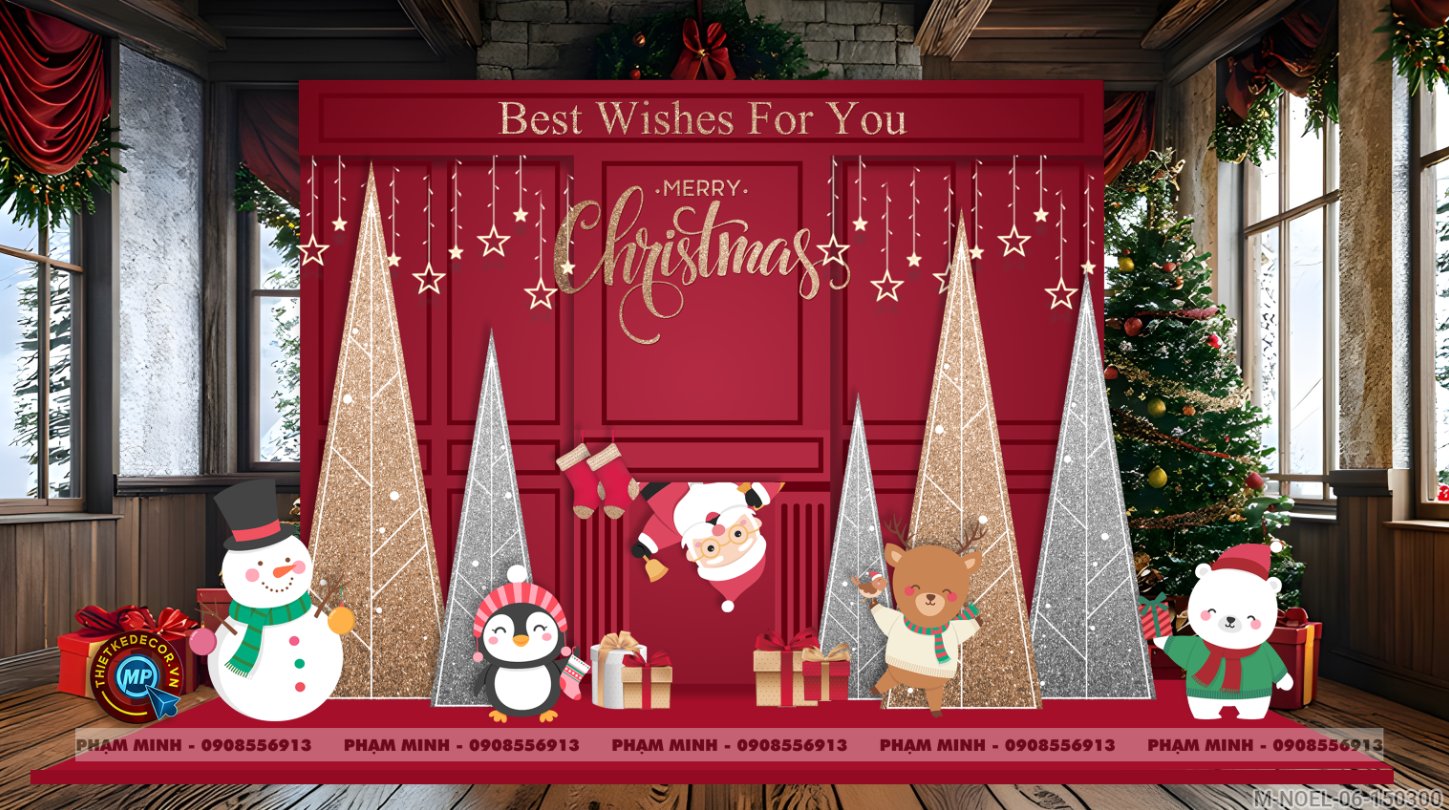 File thiết kế trang trí Giáng sinh Noel Merry Chrismas decor cây thông Decor cho trường học, trung tâm mua sắm, chung cư, nhà hàng, khách sạn, quán cà phê...