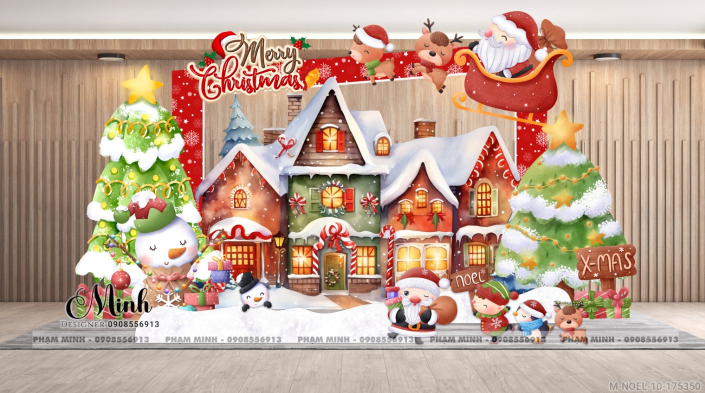 File thiết kế trang trí Giáng sinh Noel Merry Chrismas decor cây thông Decor cho trường học, trung tâm mua sắm, chung cư, nhà hàng, khách sạn, quán cà phê...