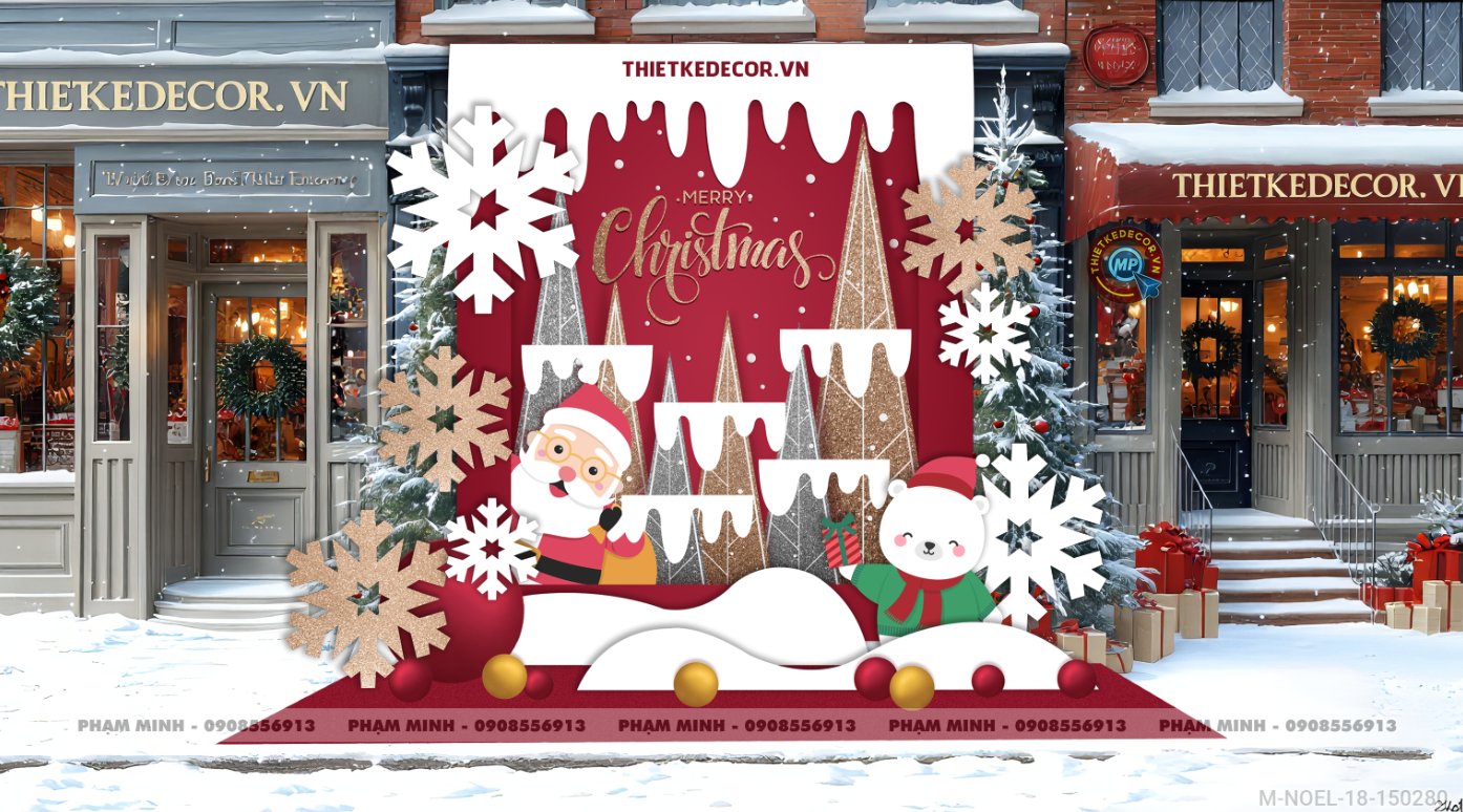 File thiết kế trang trí Giáng sinh Noel Merry Chrismas decor cây thông Decor cho trường học, trung tâm mua sắm, chung cư, nhà hàng, khách sạn, quán cà phê...