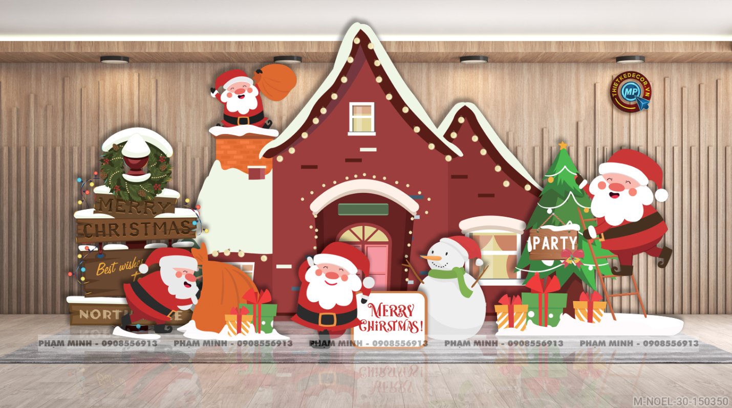 File thiết kế trang trí Giáng sinh Noel Merry Chrismas decor cây thông Decor cho trường học, trung tâm mua sắm, chung cư, nhà hàng, khách sạn, quán cà phê...