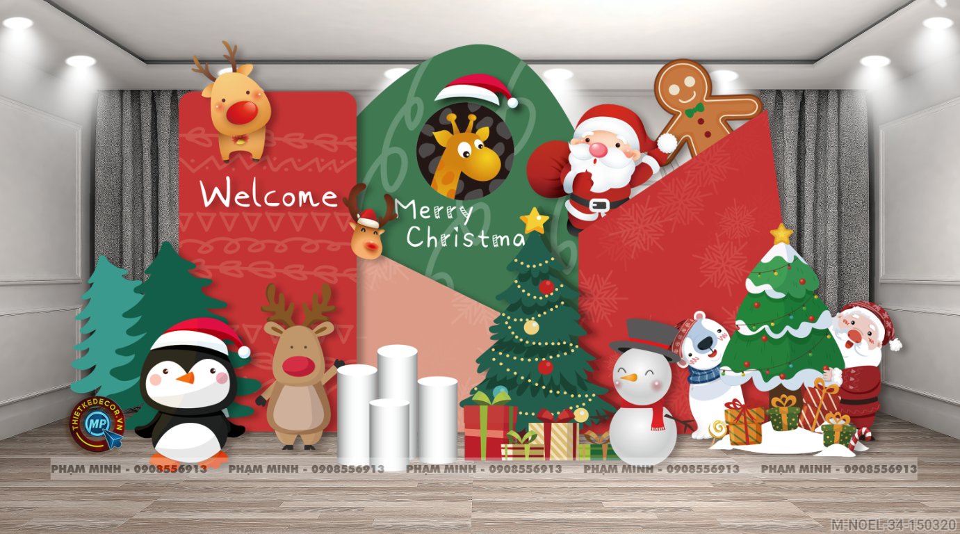 File thiết kế trang trí Giáng sinh Noel Merry Chrismas decor cây thông Decor cho trường học, trung tâm mua sắm, chung cư, nhà hàng, khách sạn, quán cà phê...