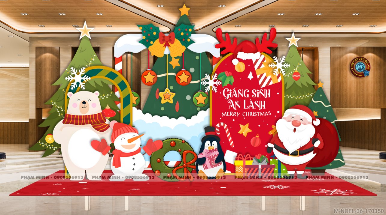 File thiết kế trang trí Giáng sinh Noel Merry Chrismas decor cây thông Decor cho trường học, trung tâm mua sắm, chung cư, nhà hàng, khách sạn, quán cà phê...