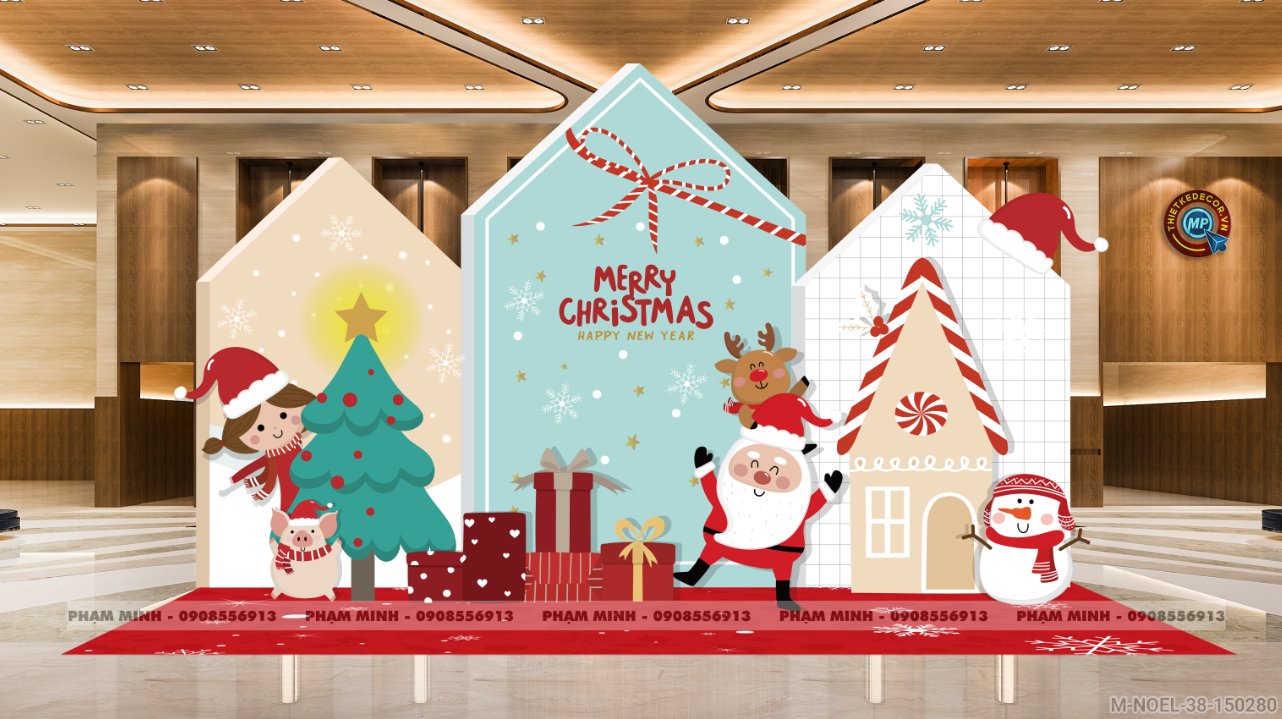 File thiết kế trang trí Giáng sinh Noel Merry Chrismas decor cây thông Decor cho trường học, trung tâm mua sắm, chung cư, nhà hàng, khách sạn, quán cà phê...