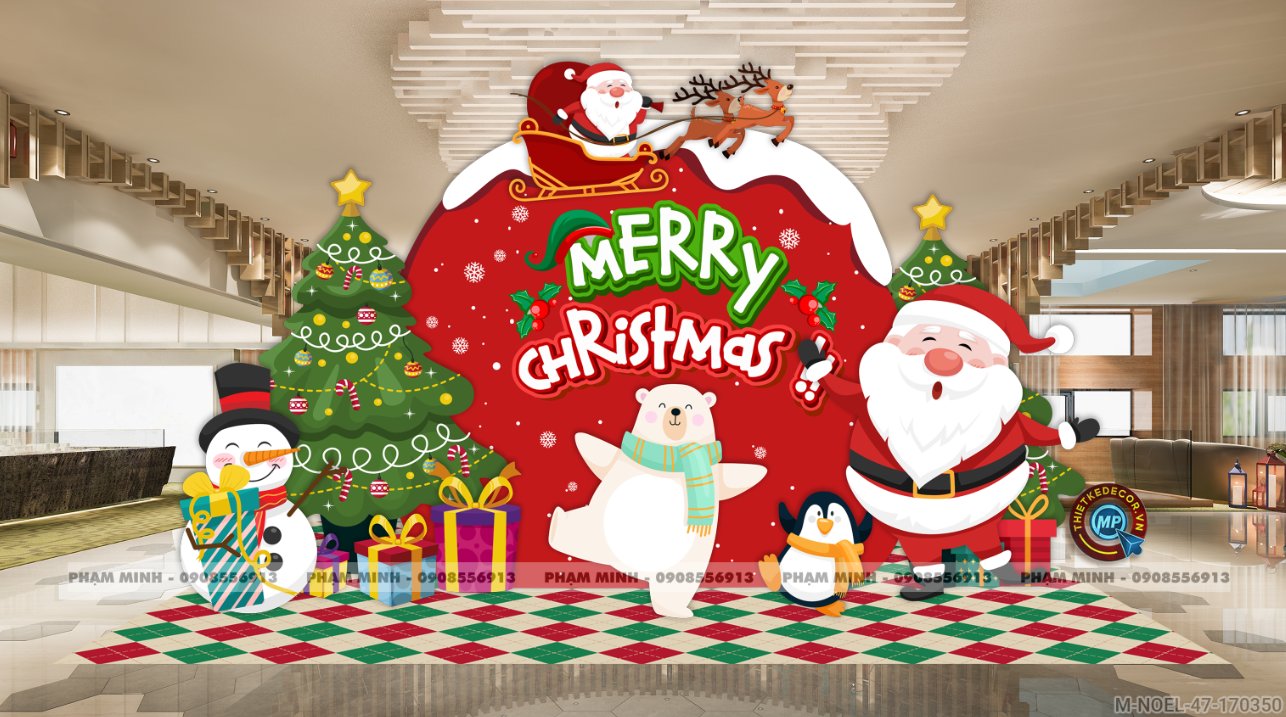 File thiết kế trang trí Giáng sinh Noel Merry Chrismas decor cây thông Decor cho trường học, trung tâm mua sắm, chung cư, nhà hàng, khách sạn, quán cà phê...