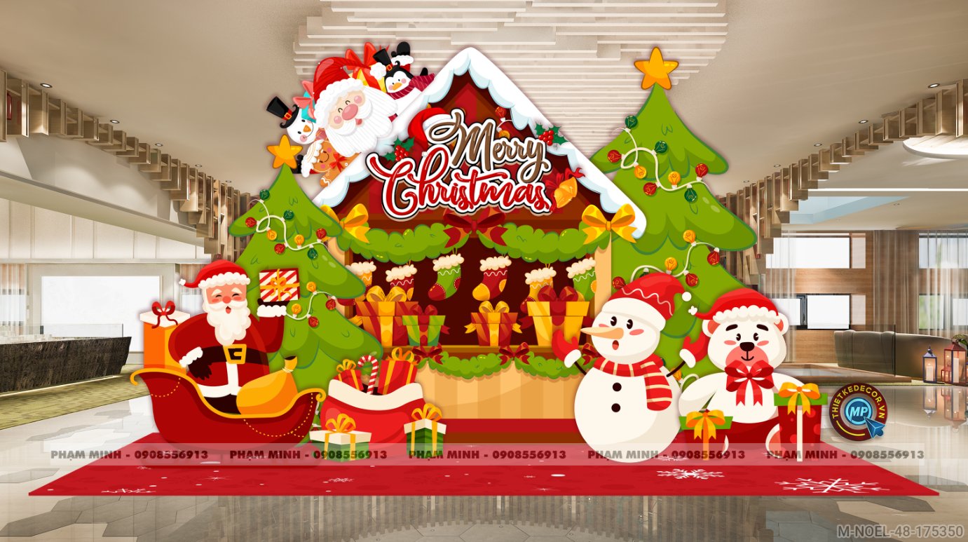 File thiết kế trang trí Giáng sinh Noel Merry Chrismas decor cây thông Decor cho trường học, trung tâm mua sắm, chung cư, nhà hàng, khách sạn, quán cà phê...