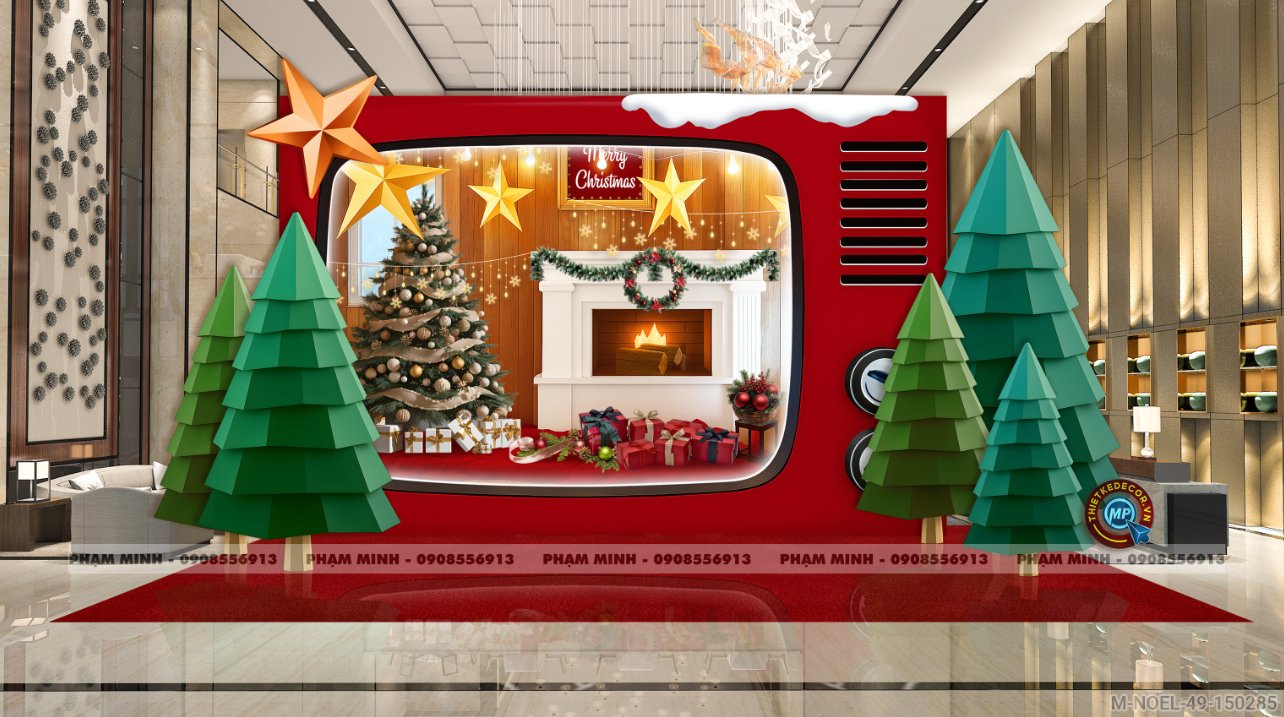 File thiết kế trang trí Giáng sinh Noel Merry Chrismas decor cây thông Decor cho trường học, trung tâm mua sắm, chung cư, nhà hàng, khách sạn, quán cà phê...