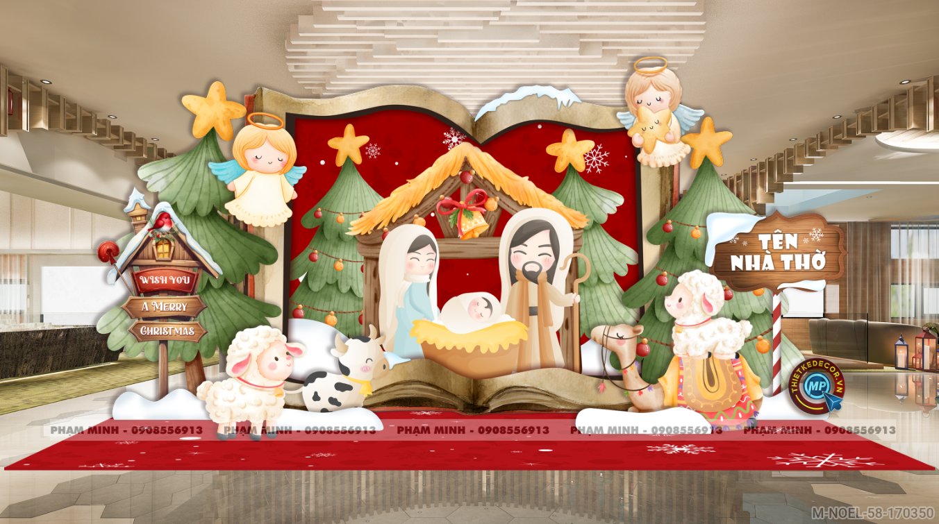 File thiết kế trang trí Giáng sinh Noel Merry Chrismas decor cây thông Decor cho trường học, trung tâm mua sắm, chung cư, nhà hàng, khách sạn, quán cà phê...