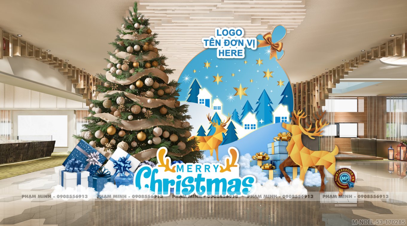 File thiết kế trang trí Giáng sinh Noel Merry Christmas decor cây thông Decor cho trường học, trung tâm mua sắm, chung cư, nhà hàng, khách sạn, quán cà phê...