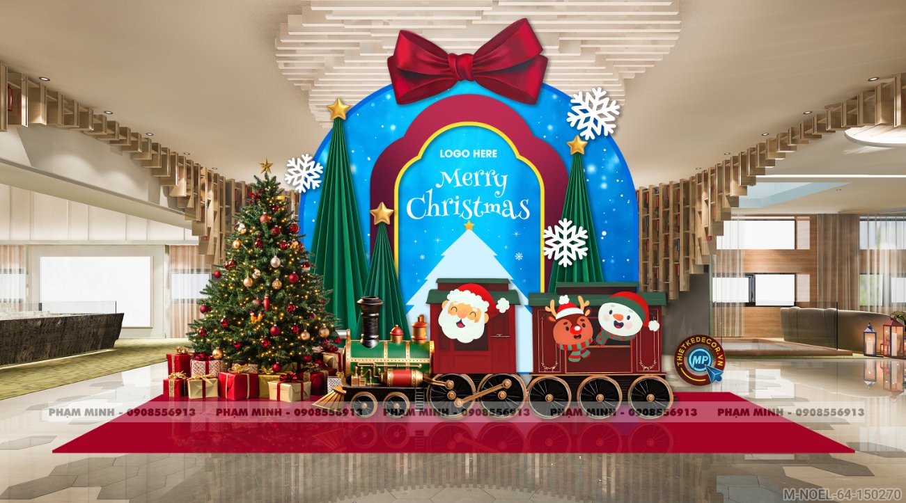 File thiết kế trang trí Giáng sinh Noel Merry Christmas decor cây thông Decor cho trường học, trung tâm mua sắm, chung cư, nhà hàng, khách sạn, quán cà phê...