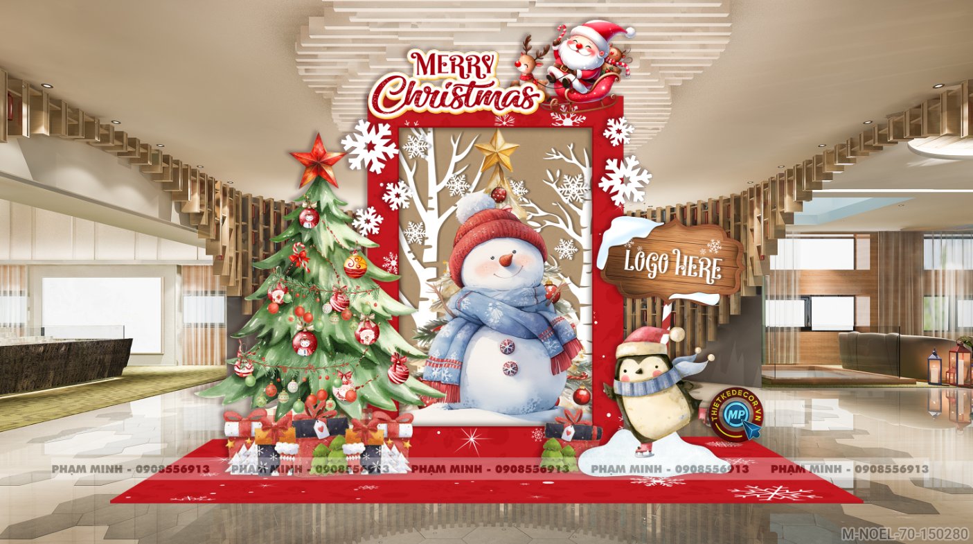 File thiết kế trang trí Giáng sinh Noel Merry Christmas decor cây thông Decor cho trường học, trung tâm mua sắm, chung cư, nhà hàng, khách sạn, quán cà phê...