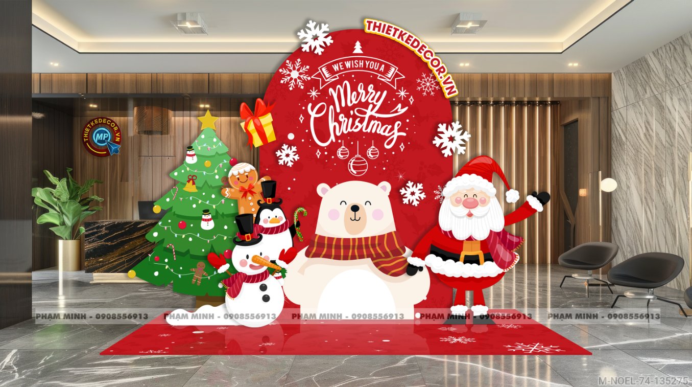 File thiết kế trang trí Giáng sinh Noel Merry Christmas decor cây thông Decor cho trường học, trung tâm mua sắm, chung cư, nhà hàng, khách sạn, quán cà phê...