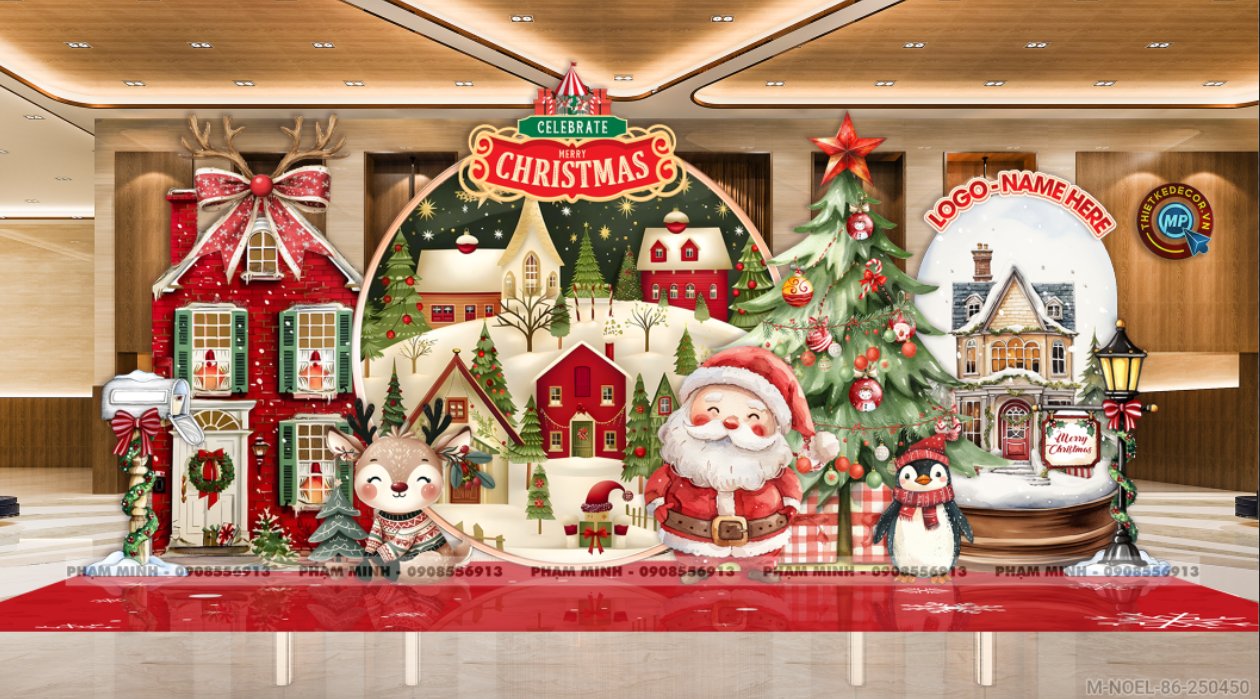 File thiết kế trang trí Giáng sinh Noel Merry Christmas decor cây thông Decor cho trường học, trung tâm mua sắm, chung cư, nhà hàng, khách sạn, quán cà phê...