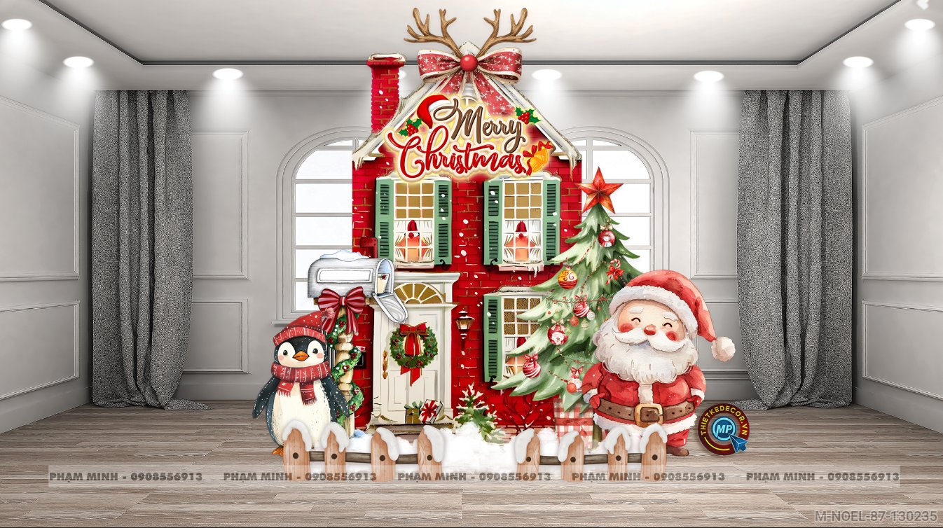 File thiết kế trang trí Giáng sinh Noel Merry Christmas decor cây thông Decor cho trường học, trung tâm mua sắm, chung cư, nhà hàng, khách sạn, quán cà phê...