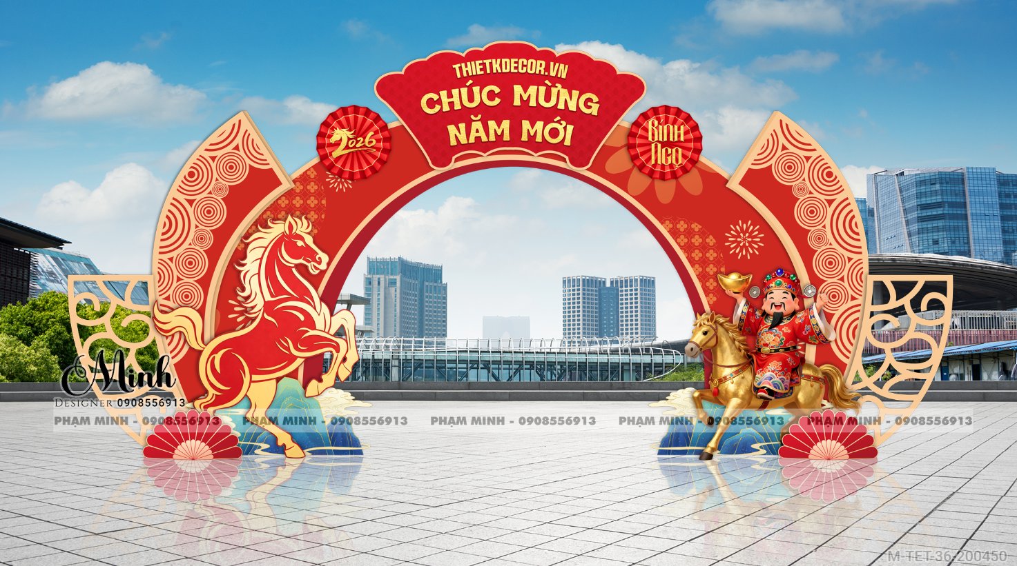 File thiết kế cổng chào Tết 2026 Xuân Bính Ngọ Chúc mừng năm mới cho Siêu thị, hội chợ, trường học, nhà hàng, khách sạn, công viên, khuôn viên chung cư,...